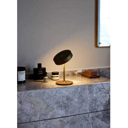 Halo Design 745784 - Wiederaufladbare, dimmbare LED-Tischlampe ON THE MOVE LED/2,5W/4000 mAh Messing/Holz