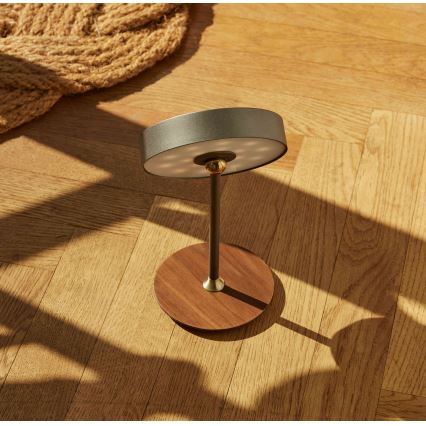 Halo Design 745791 - LED-dimmbare, aufladbare Tischleuchte ON THE MOVE LED/2,5W/4000 mAh Grau/Holz