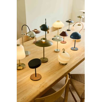 Halo Design 746149 - LED-dimmbare, wiederaufladbare Außentischlampe MINI STEPP LED/1,8W/1600 mAh IP44 Messing