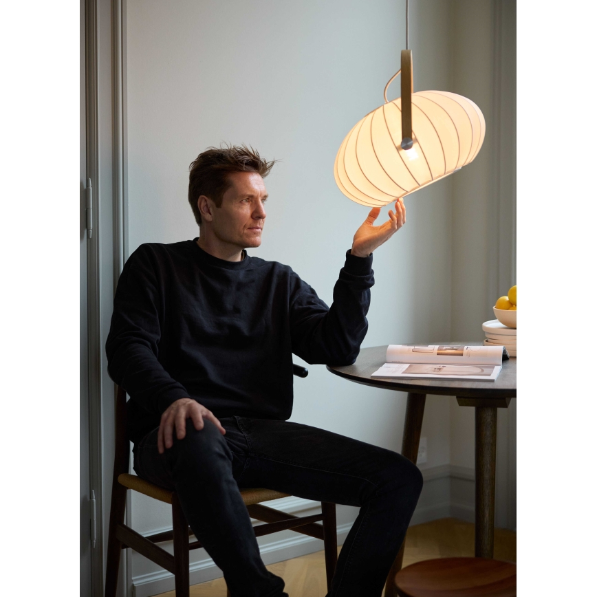 Halo Design 746347 - Pendelleuchte an Kabel DC 1xE27/40W/230V Ø 40 cm weiß/Eiche