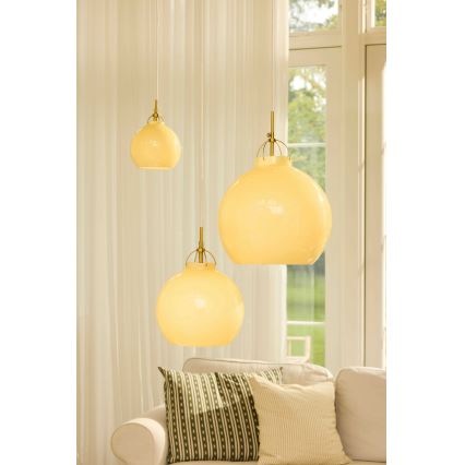Halo Design 747931 - Hängeleuchte mit Kabel TOSCANA 1xG9/28W/230V Ø 18 cm beige/Messing
