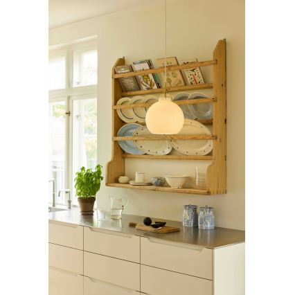 Halo Design 748068 - Hängeleuchte an Kabel TOSCANA 1xE27/40W/230V Ø 36 cm Creme/Messing