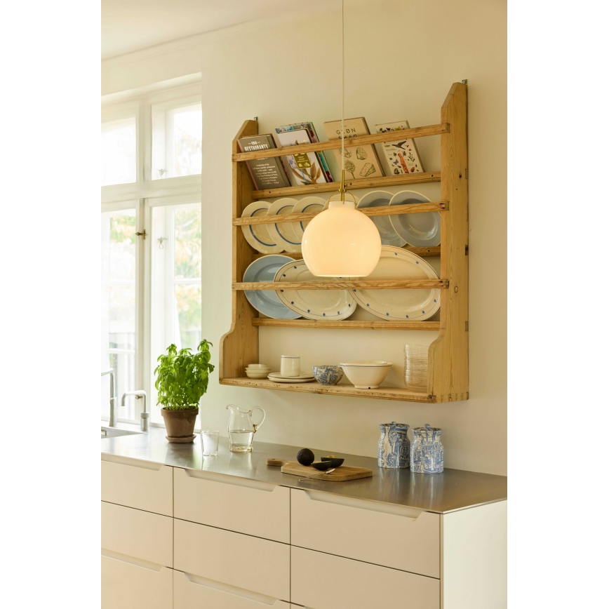 Halo Design 748068 - Hängeleuchte an Kabel TOSCANA 1xE27/40W/230V Ø 36 cm Creme/Messing