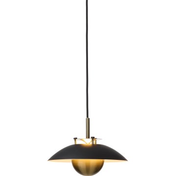 Halo Design 749034 - STEPP, dimmbare LED-Pendelleuchte mit Kabelabhängung, LED/12W/230V, Ø 24 cm, Schwarz/Messing