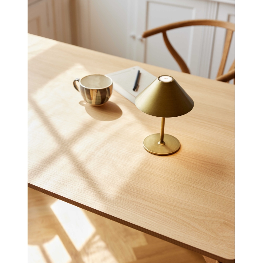 Halo Design 800841 - HYGGE LED-dimmbare, wiederaufladbare Außen-Tischleuchte LED/3W/4000 mAh IP54 Messing