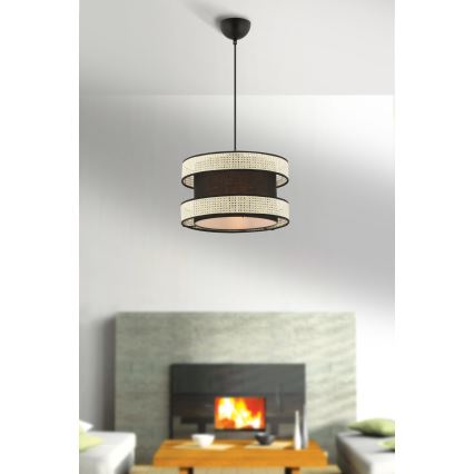 HALO Pendelleuchte 1xE27/60W/230V Schwarz/Creme