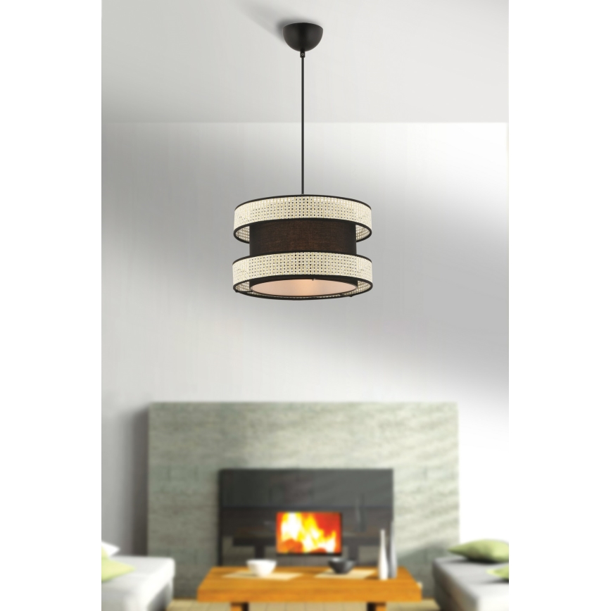 HALO Pendelleuchte 1xE27/60W/230V Schwarz/Creme