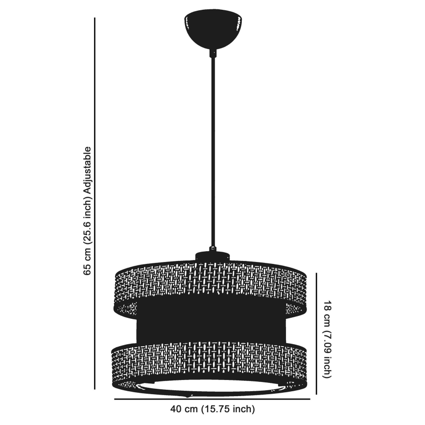HALO Pendelleuchte 1xE27/60W/230V Schwarz/Creme