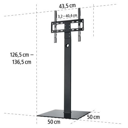 Hama - Bodenhalterung für TV schwenkbar 32-65" schwarz