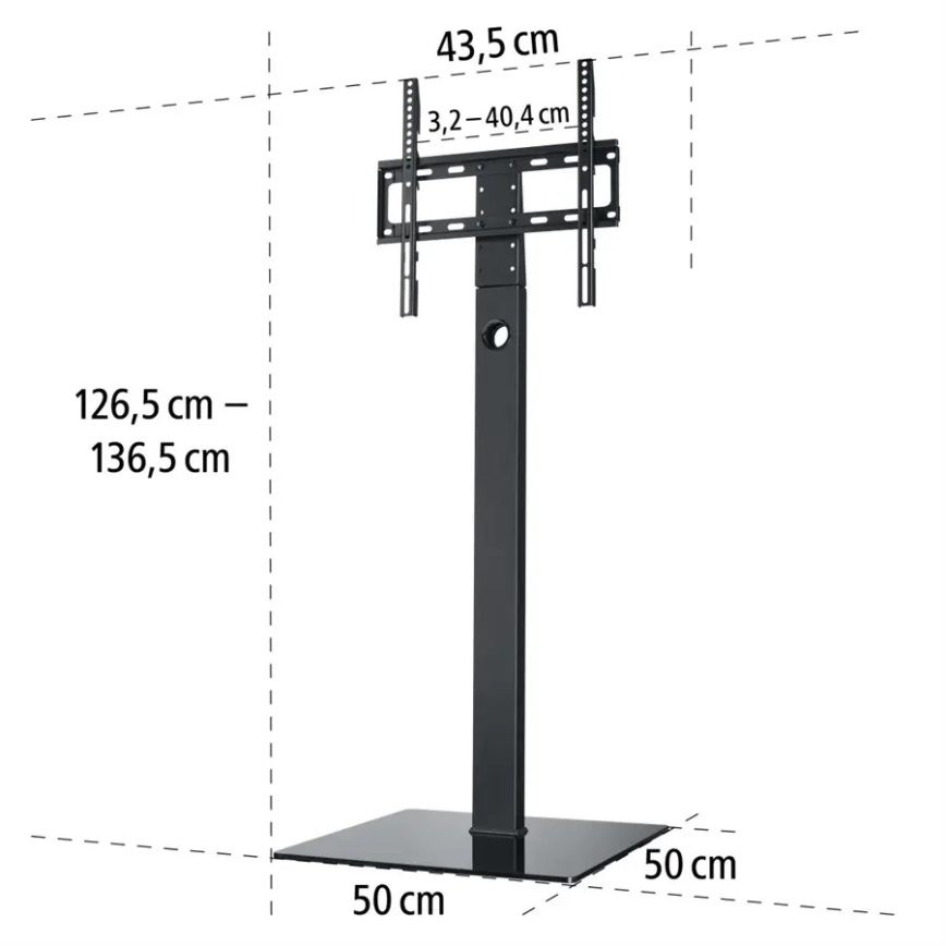 Hama - Bodenhalterung für TV schwenkbar 32-65" schwarz