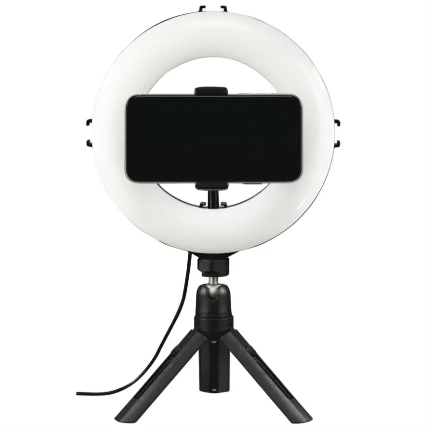Hama – Dimmbares LED-Ringlicht mit Stativ LED/7,7W/5V d 21 cm + Fernbedienung