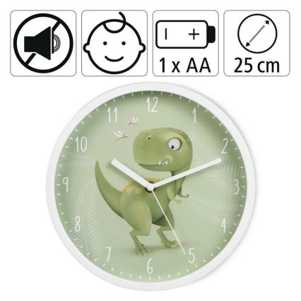 Hama – Kinder-Wanduhr 1xAA Dinosaurier