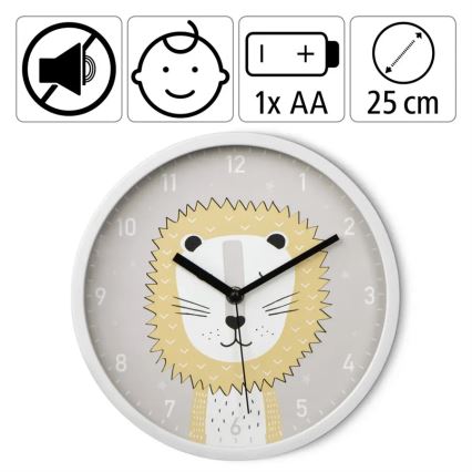 Hama – Kinder-Wanduhr 1xAA Löwe