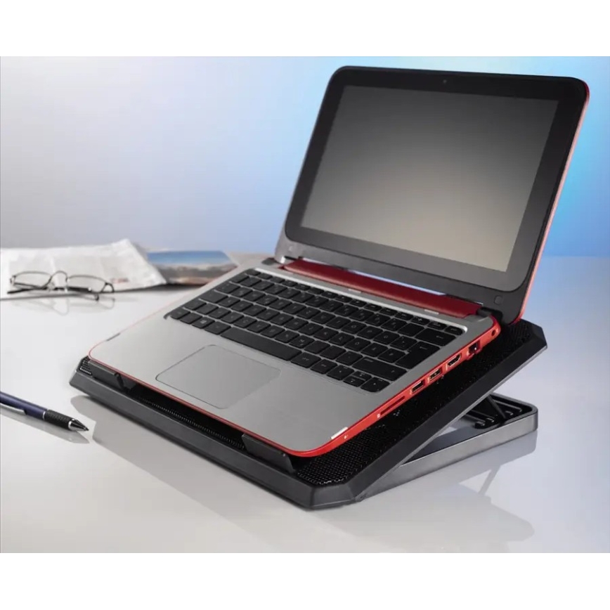 Hama - Kühlkissen für Laptop 2x Lüfter USB schwarz