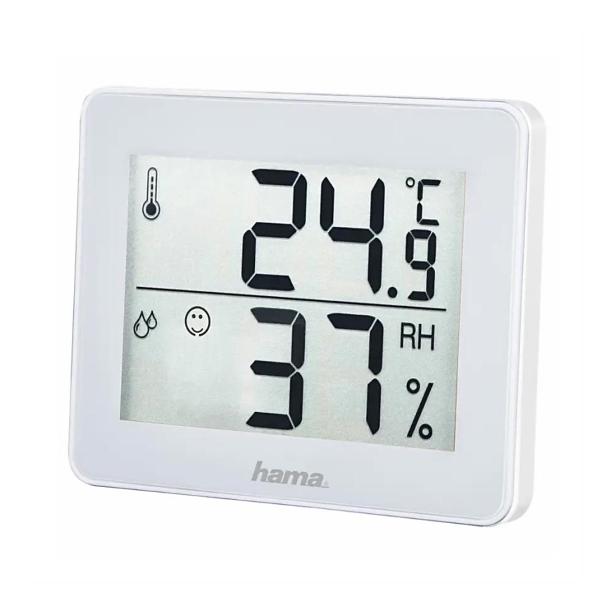 Hama – Raumthermometer mit Luftfeuchtigkeitsmesser 1xCR2025 weiß