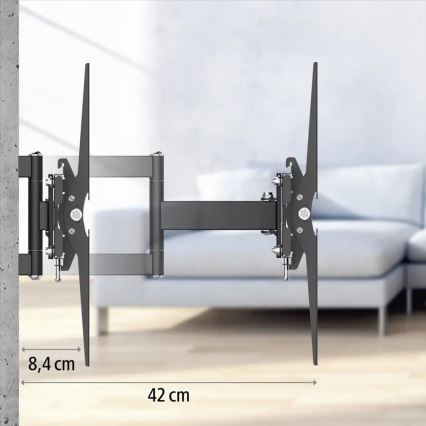 Hama - TV-Wandhalter mit Scharnier 32-84" schwarz