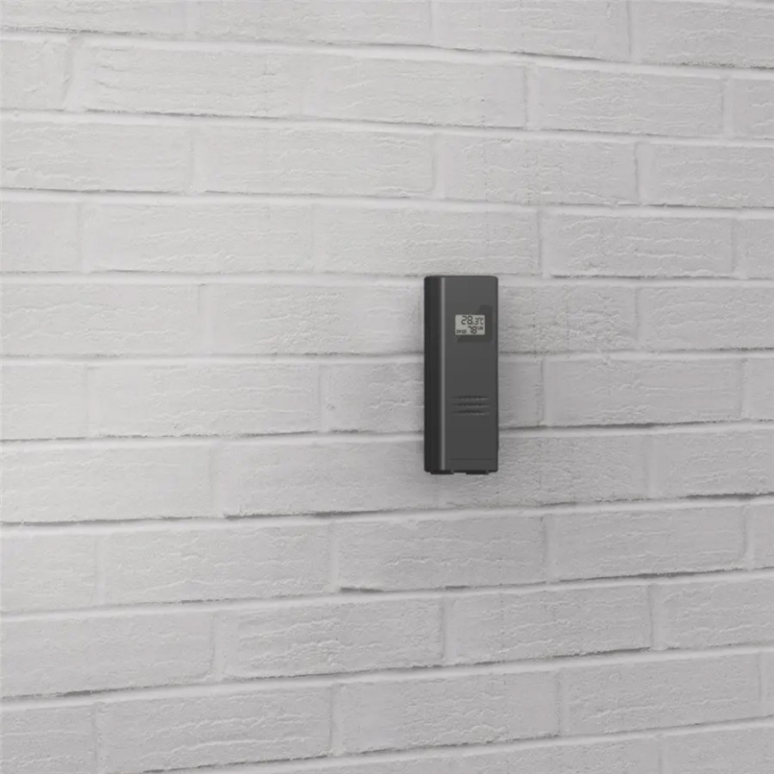 Hama - Wetterstation mit Farb-LCD-Anzeige und Wecker 230V/2xAA + USB schwarz