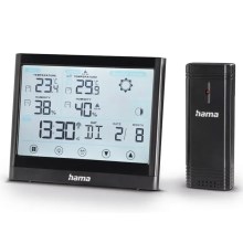 Hama - Wetterstation mit Touch LCD Anzeige und Wecker 3xAAA schwarz