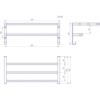 Handtuchhalter für Badheizkörper HF SHEFFIELD 52x25,6 cm schwarz
