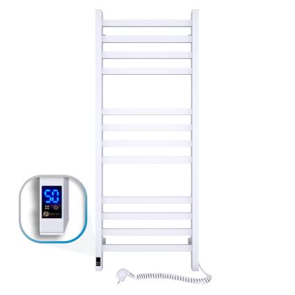 Handtuchheizkörper AVANGARD mit Thermostat, 227 W, 120 x 48 cm, weiß, rechts