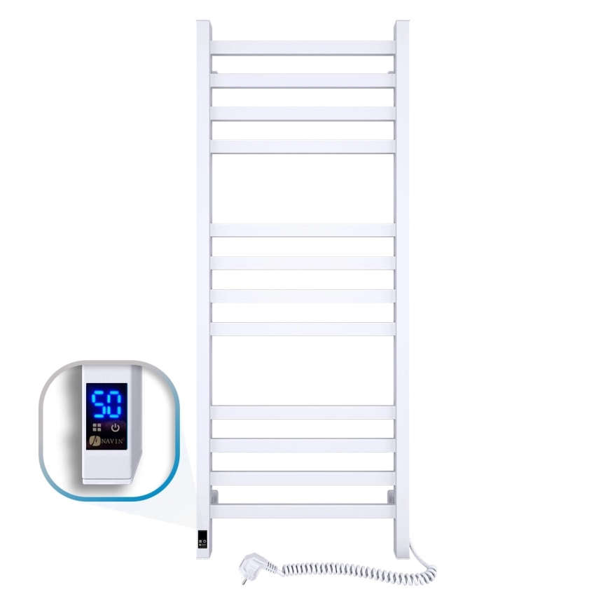 Handtuchheizkörper AVANGARD mit Thermostat, 227 W, 120 x 48 cm, weiß, rechts