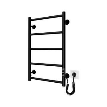 Handtuchheizkörper CLASSIC 65W/230V 65x43 cm Edelstahl/schwarz rechts