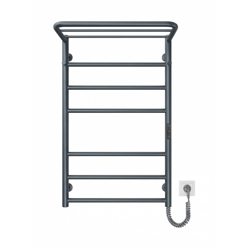 Handtuchheizkörper HOME 95W/230V 77x53 cm, Edelstahl/Anthrazit, rechts