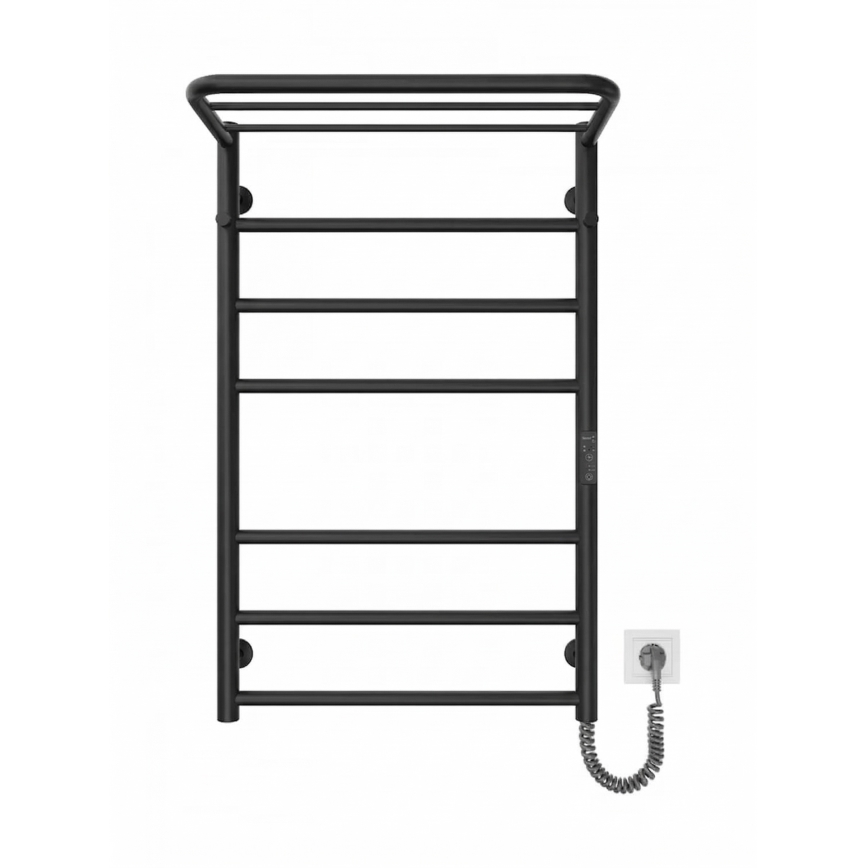 Handtuchheizkörper HOME 95W/230V 77x53 cm Edelstahl/schwarz, rechts