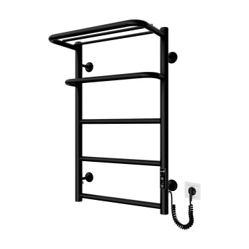 Handtuchheizkörper HOTEL 75W/230V 65x43 cm Edelstahl/schwarz rechts