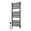 Handtuchheizkörper LARGO, 256 W, 120 x 50 cm, schwarz, linksseitig, mit Thermostat