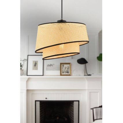 Hängelampe BARETTE 1xE27/60W/230V beige/schwarz