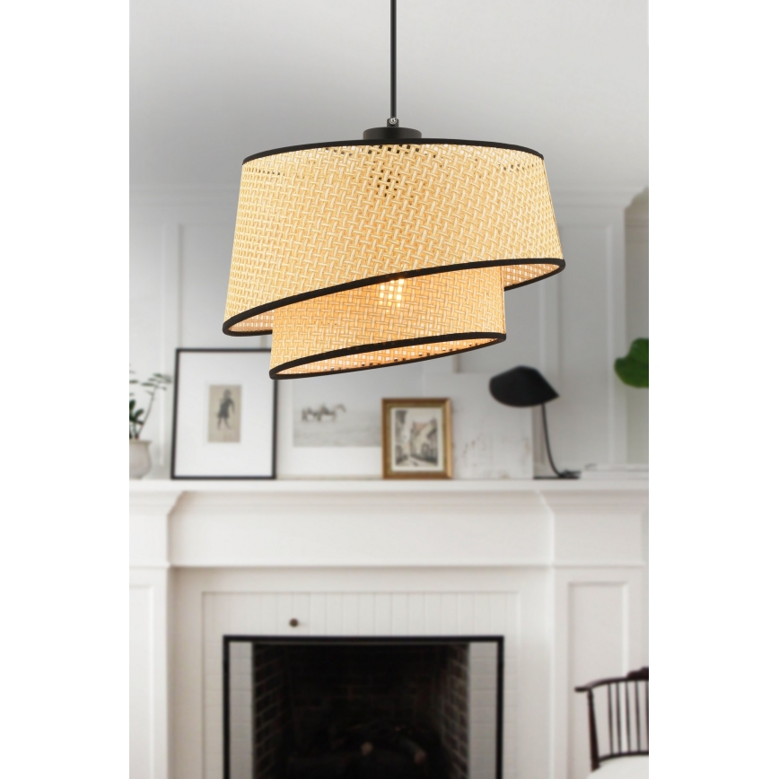 Hängelampe BARETTE 1xE27/60W/230V beige/schwarz