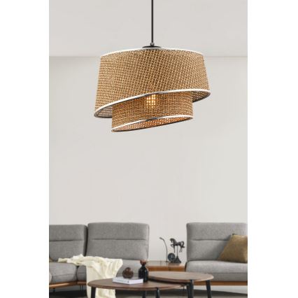 Hängelampe BARETTE 1xE27/60W/230V braun/glänzender Chrom