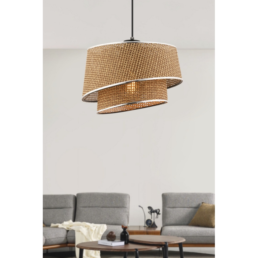 Hängelampe BARETTE 1xE27/60W/230V braun/glänzender Chrom