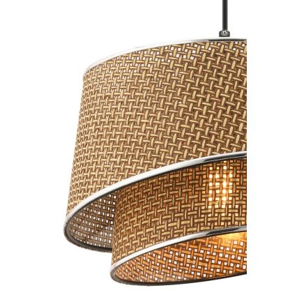 Hängelampe BARETTE 1xE27/60W/230V braun/glänzender Chrom