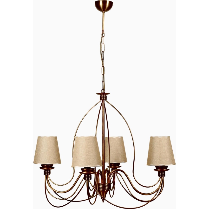 Hängelampe CLASSIC 4xE14/40W/230V bronze/beige