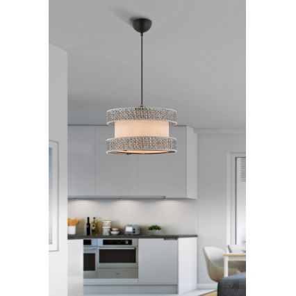 Hängelampe HALO 1xE27/60W/230V beige/grau