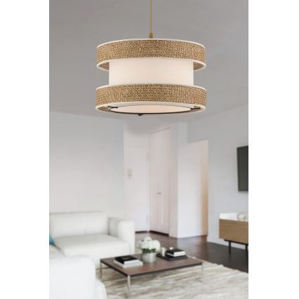Hängelampe HALO 1xE27/60W/230V creme/beige