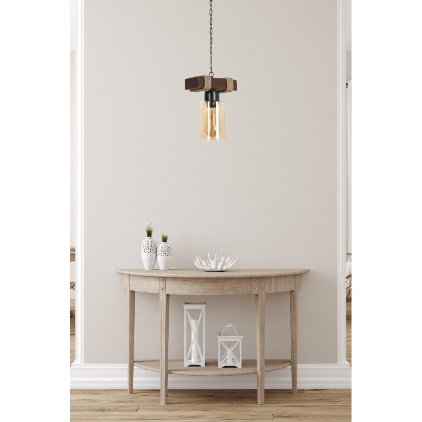 Hängelampe JASMIN 1xE27/40W/230V braun/beige