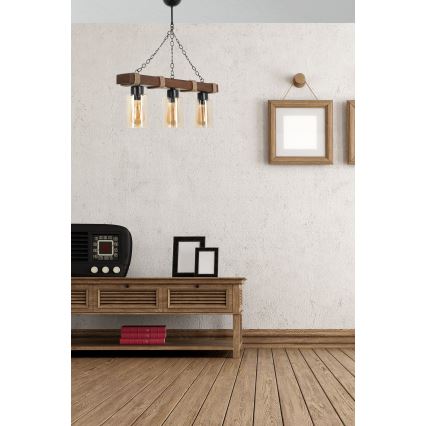 Hängelampe JASMIN 3xE27/40W/230V braun/beige