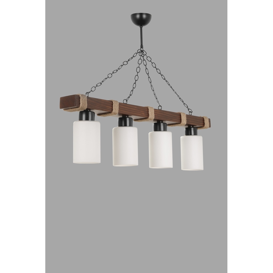 Hängelampe JASMIN 4xE27/40W/230V braun/weiß