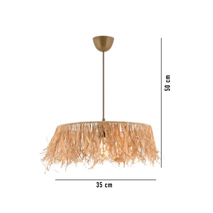 Hängelampe MARISKA 1xE27/40W/230V Raffia