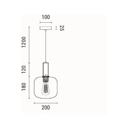 Hängeleuchte 1xE27/15W/230V grün pr. 20 cm