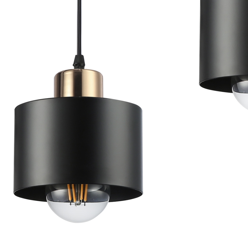 Hängeleuchte 1xE27/35W/230V d 12 cm schwarz/golden