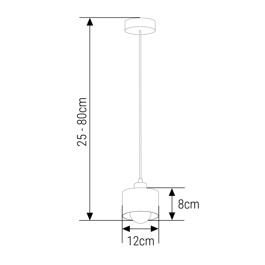 Hängeleuchte 1xE27/35W/230V d 12 cm schwarz/golden