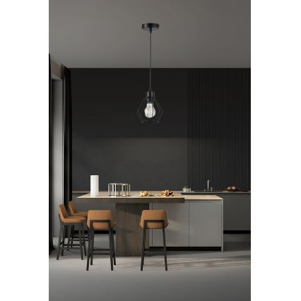 Hängeleuchte 1xE27/35W/230V d 18 cm schwarz