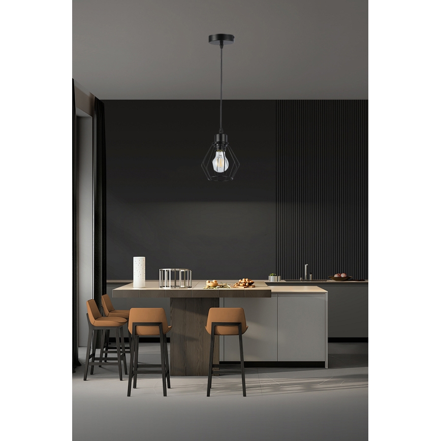 Hängeleuchte 1xE27/35W/230V d 18 cm schwarz