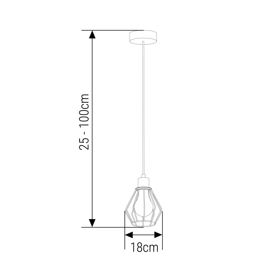 Hängeleuchte 1xE27/35W/230V d 18 cm schwarz