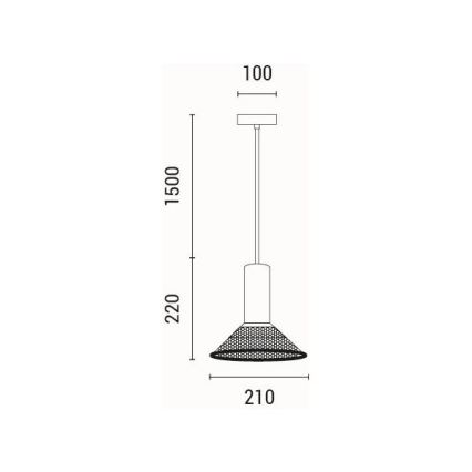 Hängeleuchte 1xE27/40W/230V schwarz