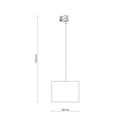 Hängeleuchte für 3-Phasen-Schienensystem TRACER 1xE27/15W/230V d 38 cm schwarz/braun